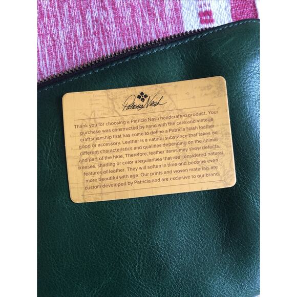 Patricia Nash Cassini Leather Wristlet Cosmetic Bag Deep Green P34906 - Picture 7 of 10